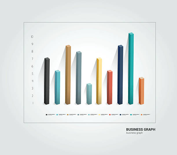 illustrazioni stock, clip art, cartoni animati e icone di tendenza di grafico, diagramma. infografica elementi. - growth graph chart three dimensional shape