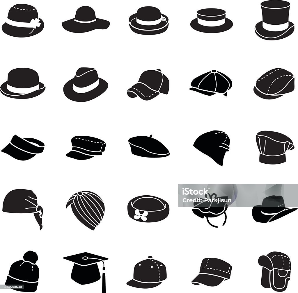 HAT Vector de iconos - arte vectorial de Sombrero libre de derechos