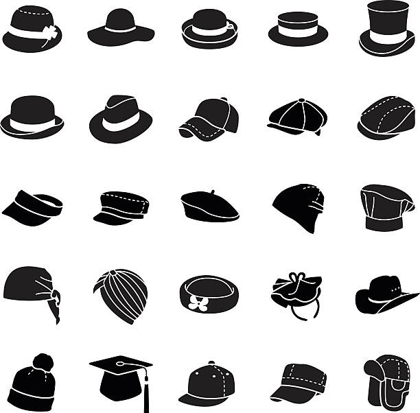 illustrazioni stock, clip art, cartoni animati e icone di tendenza di cappelli e icone vettoriali - beret