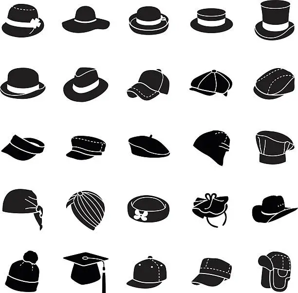 Vector illustration of Hats vector icons