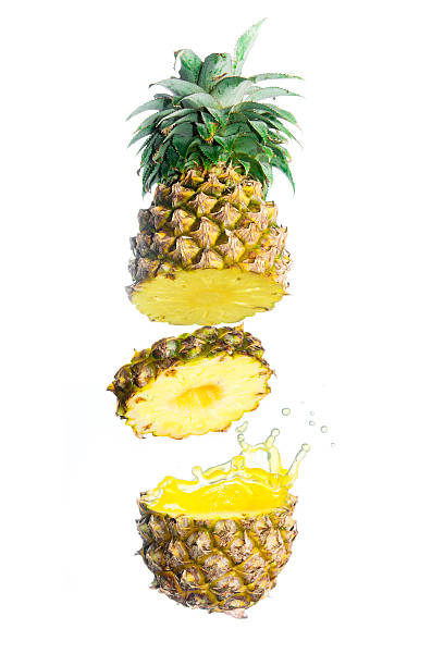 istock Tasty tropical pineapple slices juice burst 518681289
