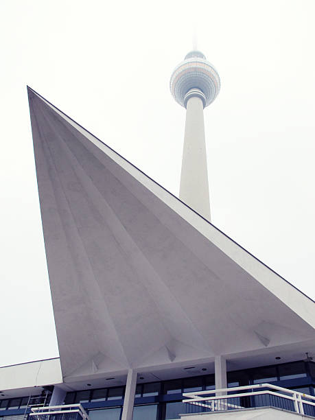 Tv Tower of Berlin Central Television Tower at Alexanderplatz in Berlin Mitte, Germany sendemast stock pictures, royalty-free photos & images