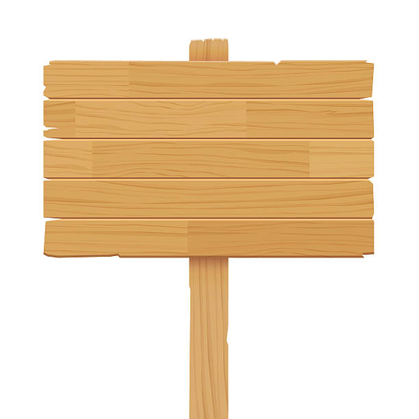 ベクトル木製のサインに隔てられた白の背景 - バナー看板点のイラスト素材／クリップアート素材／マンガ素材／アイコン素材