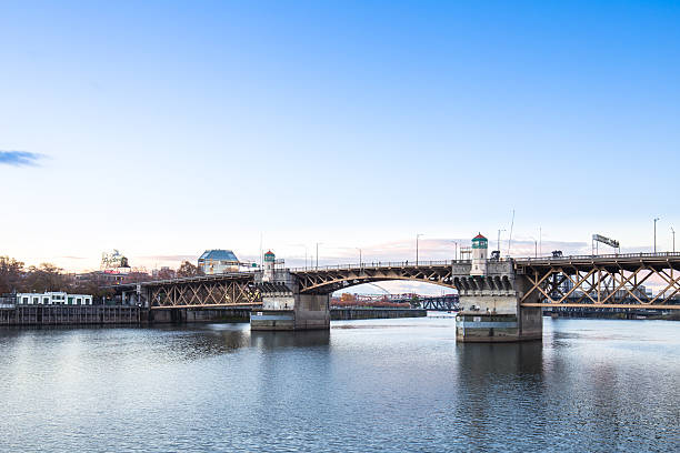 istock bridge over water in blue sky in portland 518684806