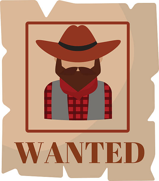 illustrazioni stock, clip art, cartoni animati e icone di tendenza di più deciso uomo in cappello concetto di illustrazione vettoriale grunge poster - wanted poster desire wild west sign