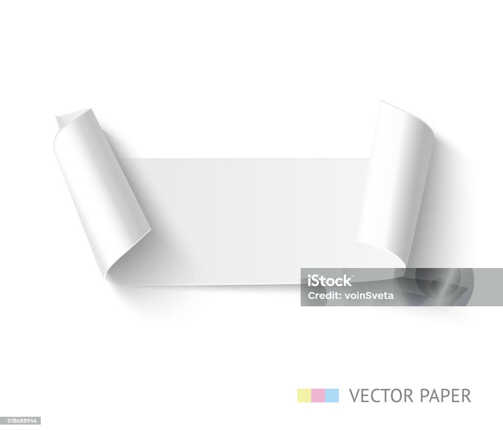 Paper Roll Banner Stock Illustration - Download Image Now - Curled Up,  Ribbon - Sewing Item, Turning - iStock