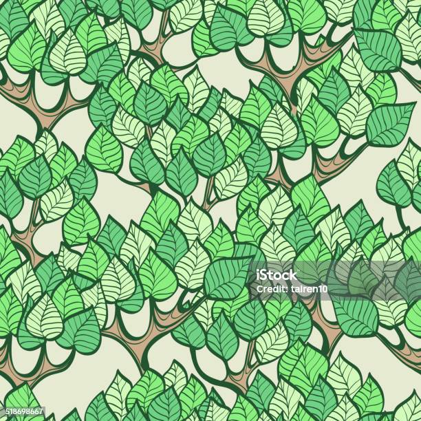 Seamless Background With Cartoon Forest Stock Illustration - Download Image Now - Abstract, Backgrounds, Beige