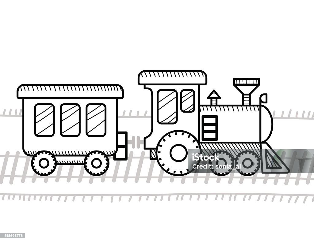 Train coloring book for kids Train - Vehicle stock vector