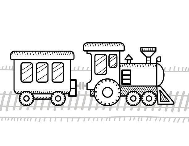 Train coloring book for kids vector art illustration