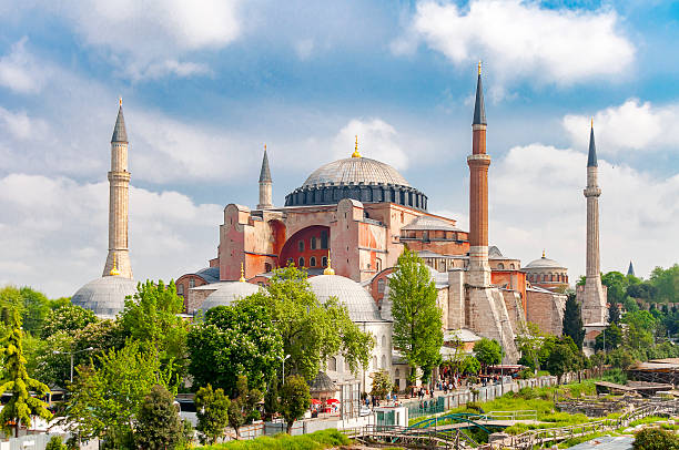 Hagia Sophia or Ayasofya Mosque, Istanbul. Hagia Sophia or Ayasofya is a former Greek Orthodox Christian patriarchal basilica (church), later an imperial mosque, and now a museum (Ayasofya Müzesi) in Istanbul, Turkey. islamic architecture stock pictures, royalty-free photos & images