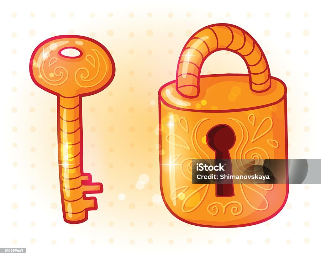 Magic Lock And Key Magic Padlock With Key Stock Illustration - Download Image Now ...