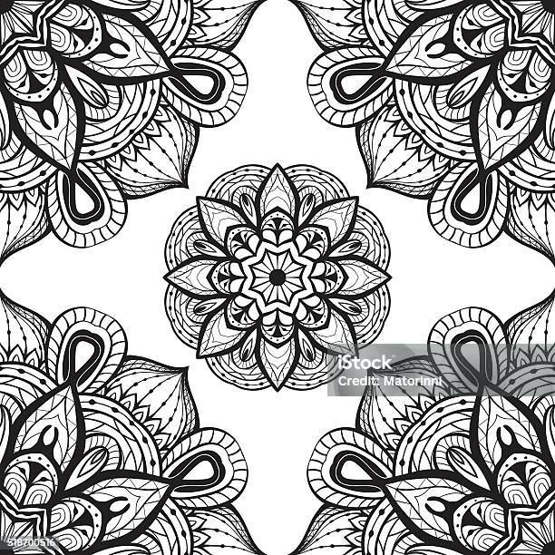 Simple Black And White Pattern Stock Illustration - Download Image Now - Abstract, Arabic Style, Backgrounds