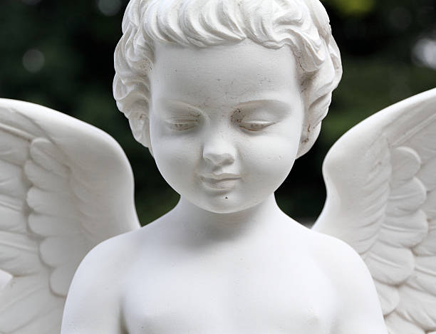 angel - statue angel marble white stock-fotos und bilder