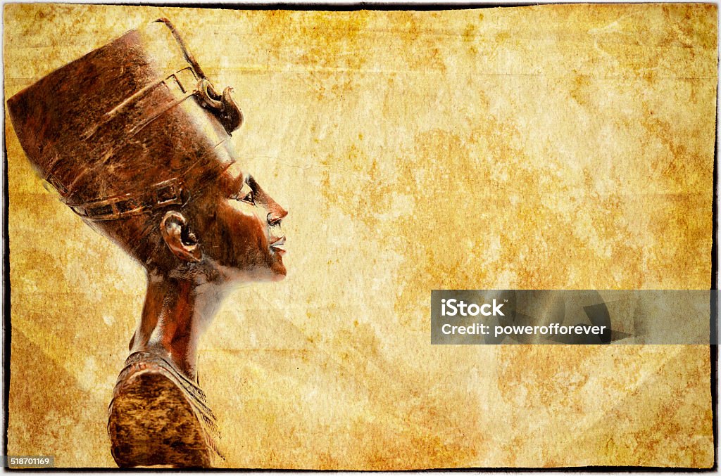 Regina Nefertiti su Carta vecchia - Foto stock royalty-free di Nefertiti