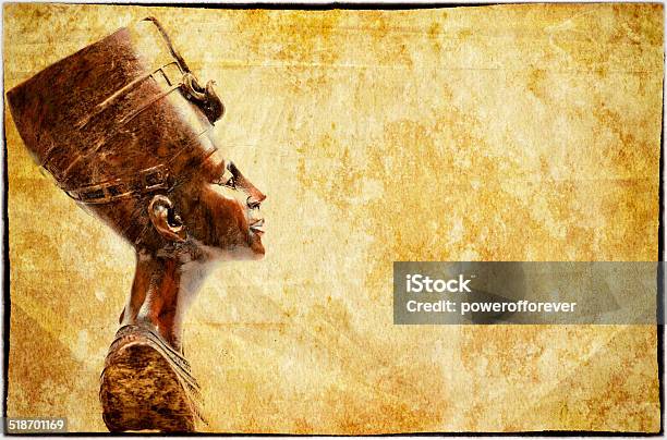 Regina Nefertiti Su Carta Vecchia - Fotografie stock e altre immagini di Nefertiti - Nefertiti, Antica civiltà, Antico - Condizione