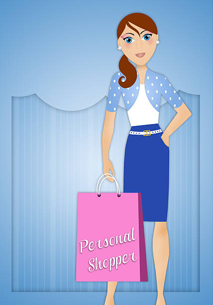 illustrazioni stock, clip art, cartoni animati e icone di tendenza di personal shopper - personal shopper