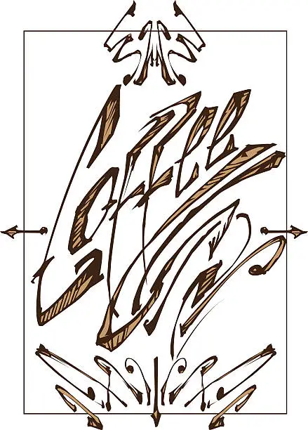 Vector illustration of Coffee Text