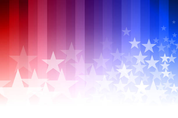 ilustraciones, imágenes clip art, dibujos animados e iconos de stock de estrella fondo azul y rojo - backgrounds fourth of july star shape national holiday