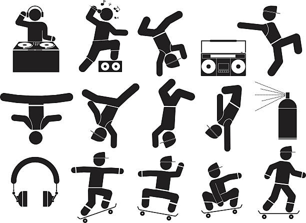 ilustrações, clipart, desenhos animados e ícones de dança - dancing breakdancing street city life