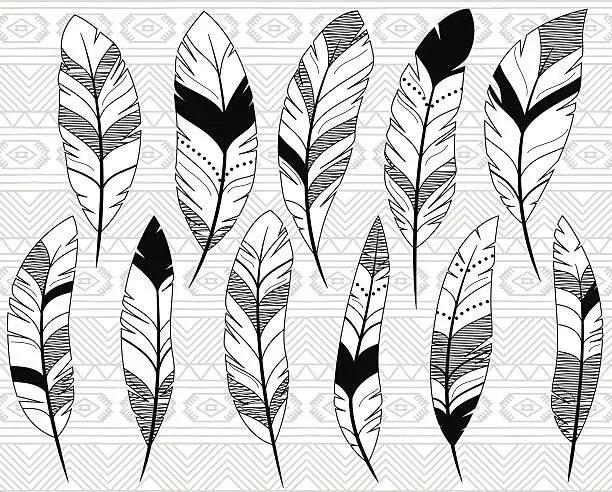 Vector illustration of Vector Stylized Feather Background