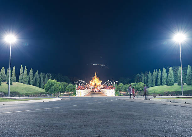 light of thailand pavilion architecture at night