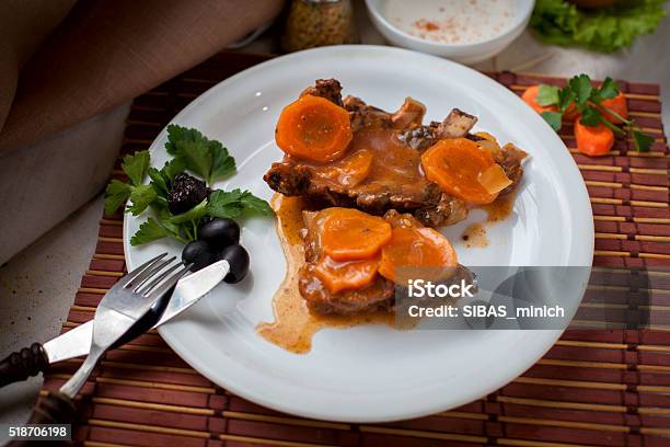 Fried Pork Ribs Stock Photo - Download Image Now - Backgrounds, Baked, Beef