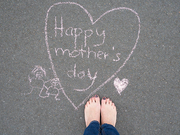 istock Mothers day - heart shape chalk drawing 518707524