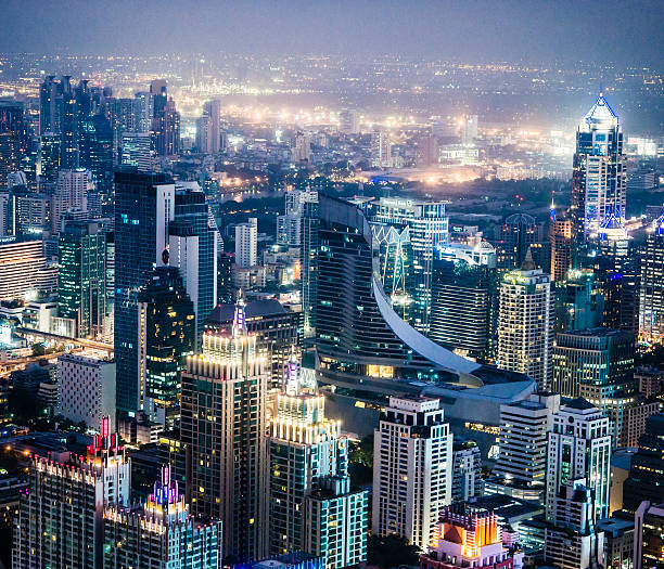 istock Bangkok cityscape at night Thailand 518708086