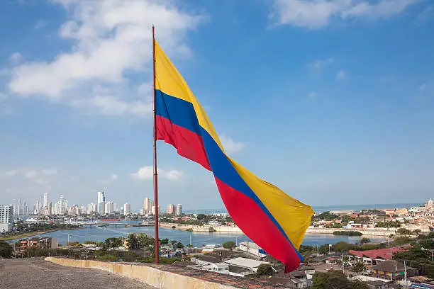Photo of Colombian flag at San Felipe Castle