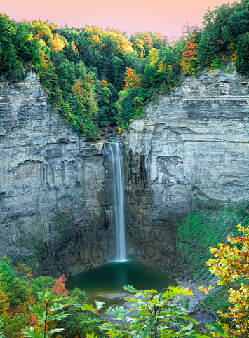 Taughannock Falls in upstate New York in autumn.