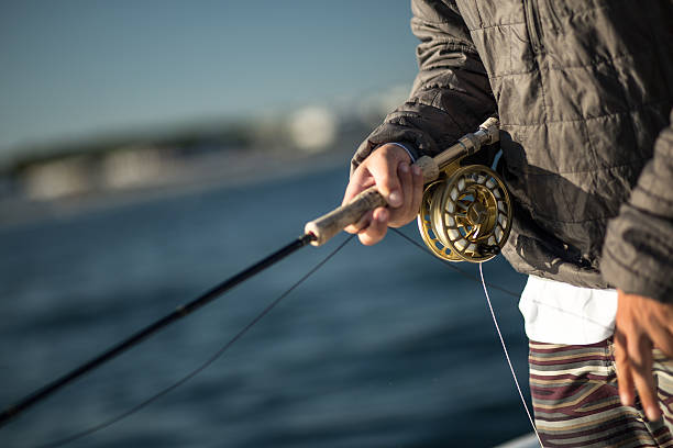 poleć wędka - fisherman stream fly fishing fishing zdjęcia i obrazy z banku zdjęć