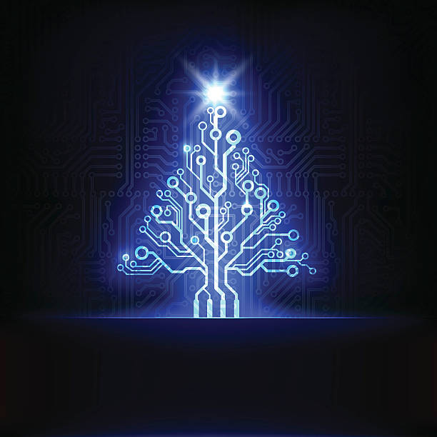 ilustrações, clipart, desenhos animados e ícones de placa de circuito de árvore de natal - electrical code