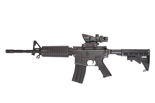 istock Colt M4A1 isolated on a white background 518719613