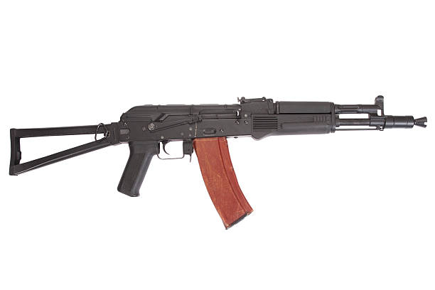 istock Kalashnikov AK 105 modern assault rifle on white 518719683