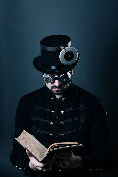 istock steam punk man reading 518719875