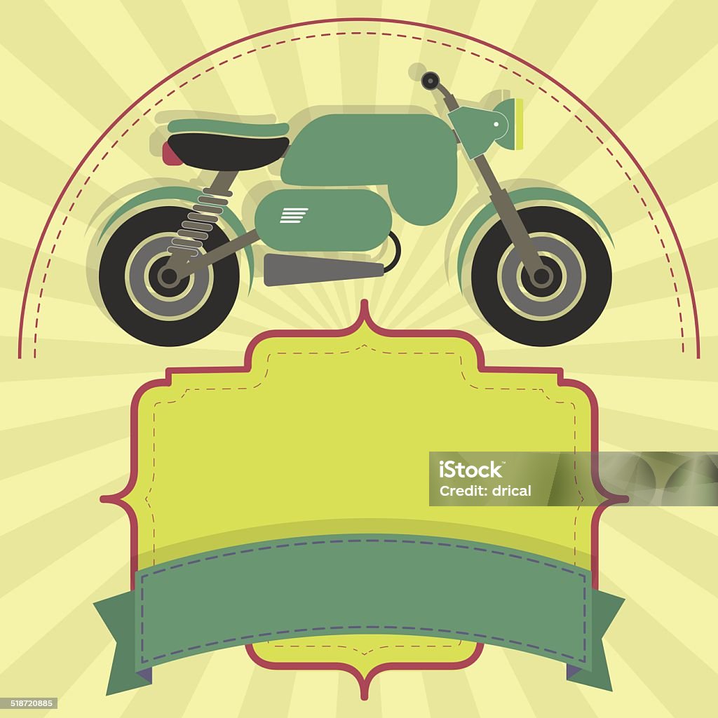 Banner motorcycle Stylish banner motorcycle with label and ribbon for insert text. Copy space. Airport stock vector