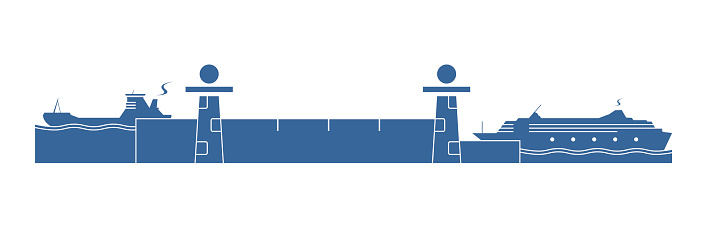 Water Lock System Water Lock System Stock Illustration - Download Image Now - Canal Lock ...