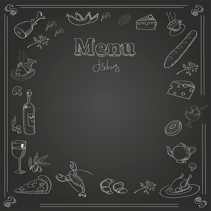 Menu Panel Texture Menu Design With A Chalk Board Texture Stock Illustration - Download ...