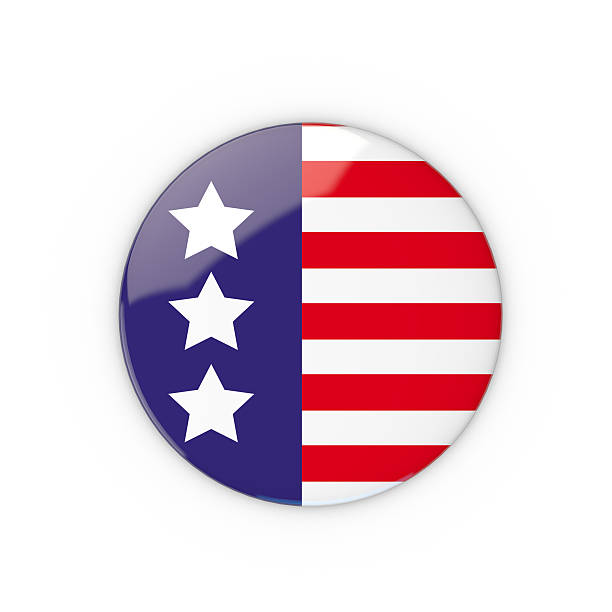 istock USA Pin badge with bevel effect against a white background 518721795
