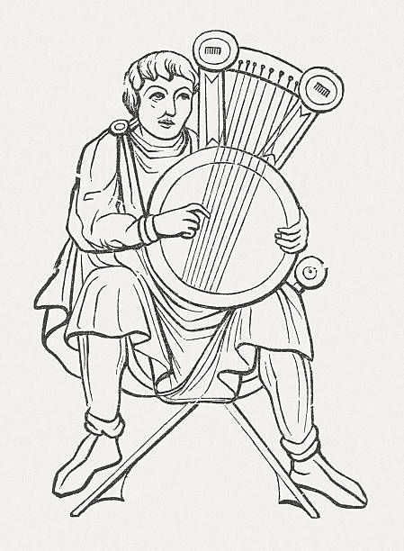 псалтерион - musikant stock illustrations