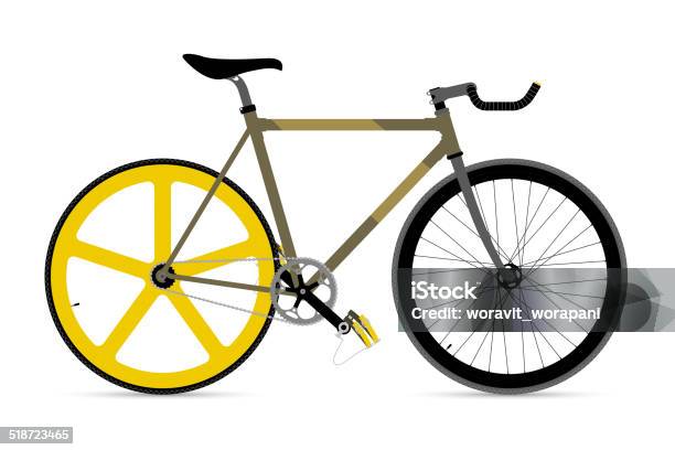 Fixed Gear Bicycle Stock Illustration - Download Image Now - Adult, Art, Art And Craft