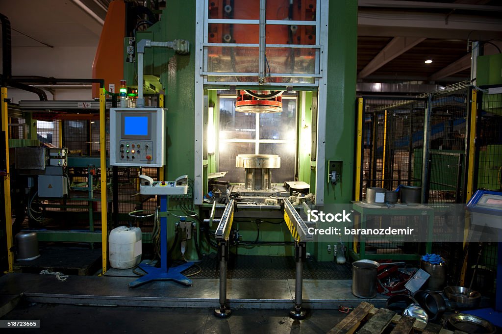 Stainless steel factory Hydraulic Platform Stock Photo