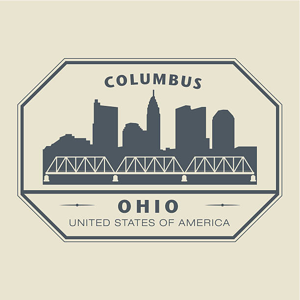 Stamp Ohio, Columbus Stamp with name of Ohio, Columbus, vector illustration columbus ohio sign stock illustrations