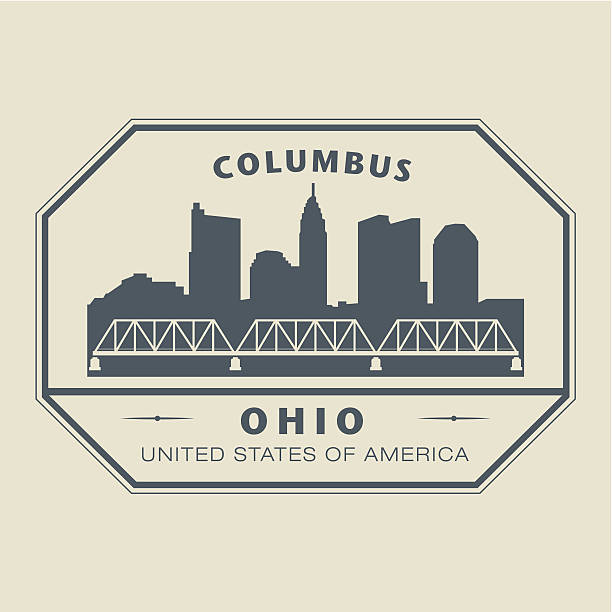 Stamp Ohio, Columbus Stamp with name of Ohio, Columbus, vector illustration columbus stock illustrations