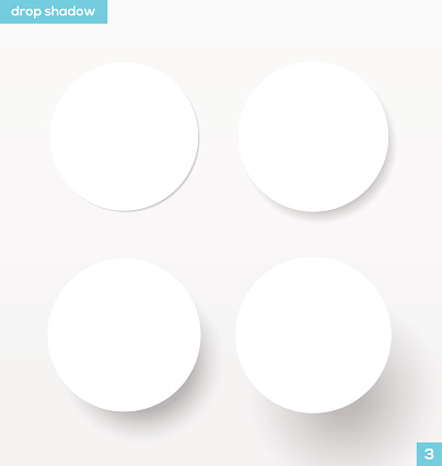 White round banners with drop shadow - vector illustration