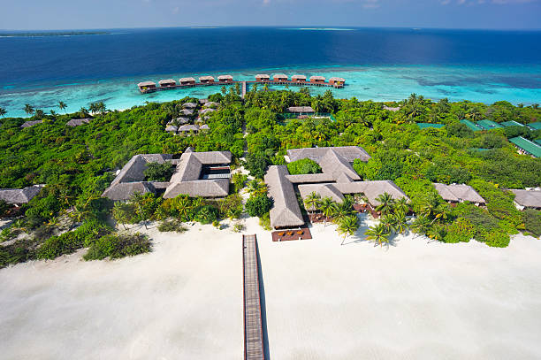 istock aerial luxury island resort 518727382