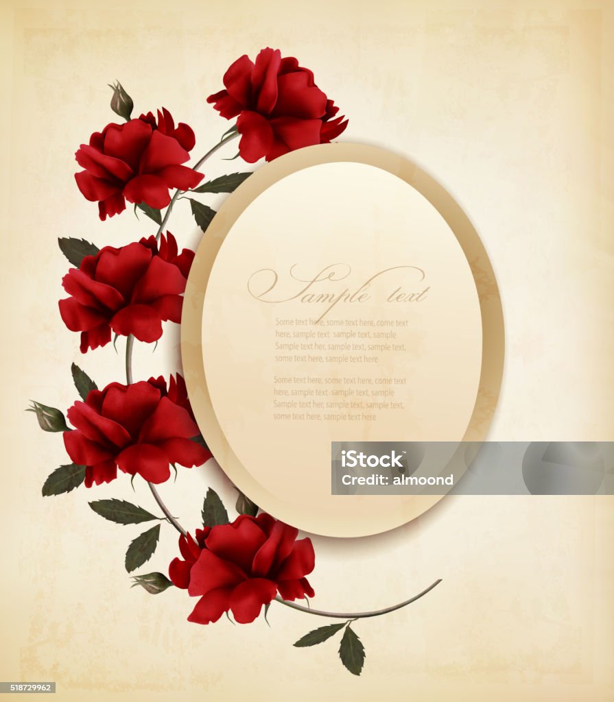 Happy Valentines Day Background Thiệp Chúc Mừng Retro Với Ro Đỏ ...