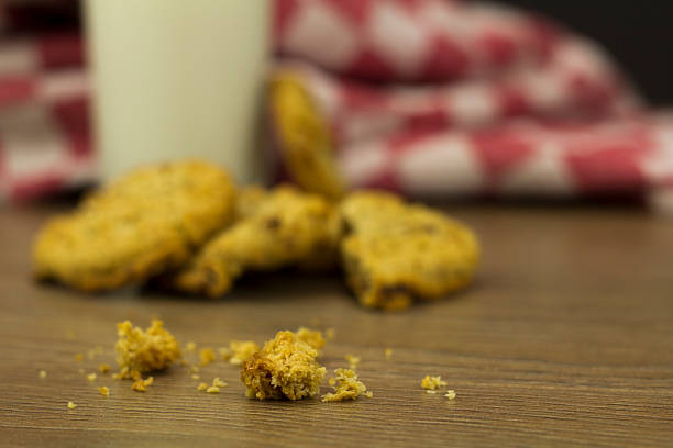 istock Cookies and milk on a rustic background 518730450
