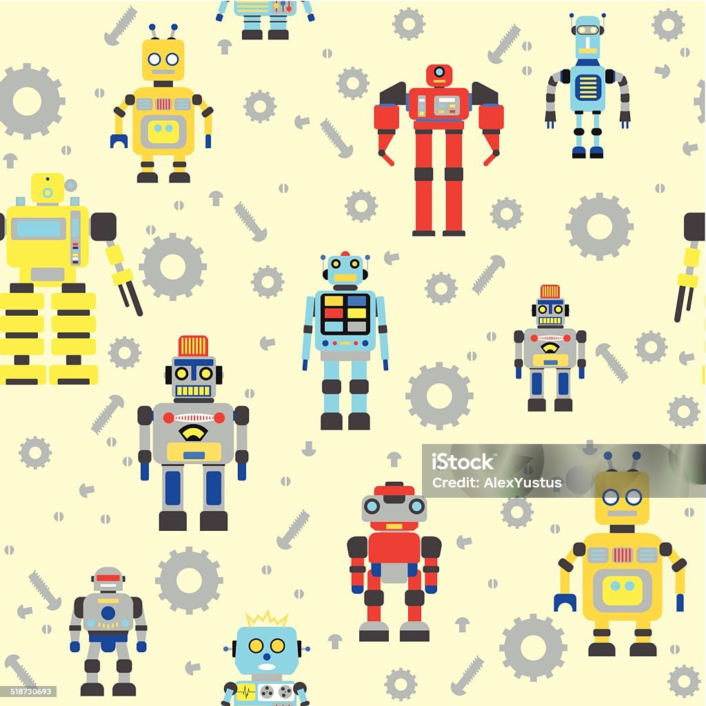 Collection Patterns Robot Seamless Robots Pattern Stock Illustration - Download Image Now ...