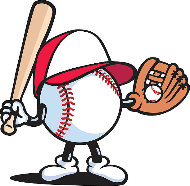 illustrazioni stock, clip art, cartoni animati e icone di tendenza di giocatore di baseball - baseball player baseball sport catching